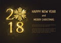 Vector 2018 Happy New Year greeting card Royalty Free Stock Photo