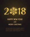 Vector 2018 Happy New Year greeting card Royalty Free Stock Photo