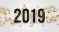 Vector Happy New Year illustration with 2019 Royalty Free Stock Photo