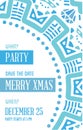 Vector Happy New Year or Merry Christmas theme Save the Date Invitation to the Party Royalty Free Stock Photo
