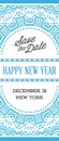 Vector Happy New Year or Merry Christmas theme Save the Date Invitation to the Party Royalty Free Stock Photo