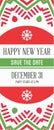 Vector Happy New Year or Merry Christmas theme Save the Date Invitation to the Party Royalty Free Stock Photo