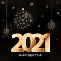 Vector 2021 Happy New Year trendy greeting card. Royalty Free Stock Photo