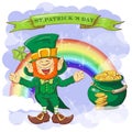 Vector Happy Saint Patrick s Day greeting card Royalty Free Stock Photo