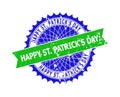 HAPPY ST. PATRICK`S DAY Bicolor Rosette Rough Seal