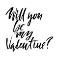 Vector Happy Valentine`s Day Vintage Card. Will you Be My Valentine Lettering.