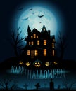 Vector haunted house background Royalty Free Stock Photo