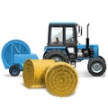 Vector Hay Baler Concept Royalty Free Stock Photo