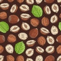 Vector hazelnut colorful seamless pattern