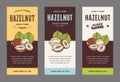 Vector hazelnut labels in modern style