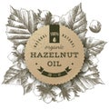 Vector hazelnut oil label