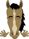 vector head horse cartoon waving hands Royalty Free Stock Photo