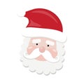 Vector head of santa claus in a red hat. merry christmas and happy new year. winter holiday greeting card. background elements Royalty Free Stock Photo