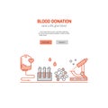 Header or banner with blood donation concept