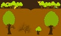 Vector header with trees and woods elements