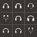 Vector headphone icon set