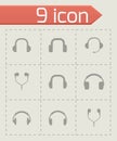 Vector headphone icon set Royalty Free Stock Photo