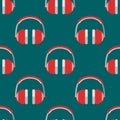 Vector headphones background hip hop seamless pattern musician expressive rap music instrument