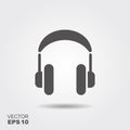 Vector headphones icon. Royalty Free Stock Photo