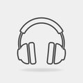 Vector headphones icon. Headphones image on white background