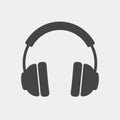 Vector headphones icon. Headphones image on white background