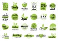 Vector health and beauty care logtypes. Spa,yoga centers badges. Wellness signs. Hand drawn tags and elements set.