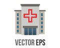 Vector health care center, clinic or hospital icon with large red cross