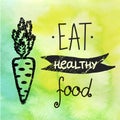 Vector healthy food poster, banner with hand drawn