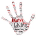 Vector healthy living positive nutrition sport hand print Royalty Free Stock Photo