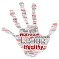 Vector healthy living positive nutrition sport hand print Royalty Free Stock Photo