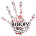 Vector healthy living positive nutrition sport hand print Royalty Free Stock Photo