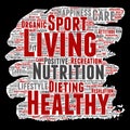 Vector healthy living positive nutrition sport Royalty Free Stock Photo