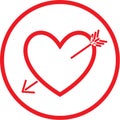 Vector heart and arrow icon Royalty Free Stock Photo