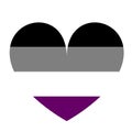 Vector heart asexual flag badge banner illustration isolated.