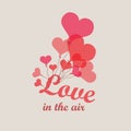 Vector heart ballons - background - love in the air Royalty Free Stock Photo