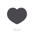 Vector heart black color isolated on background for love symbol