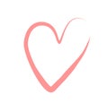 Vector heart with brush line. Hand drawn grunge hearts. Love symbol . Valentine day. grunge illustration