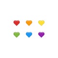 Vector heart icon set. Heart emoji. Heart sticker. Love symbol Valentine`s Day. Element for design logo mobile app interface card Royalty Free Stock Photo