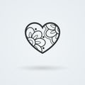 Vector Heart Icon. Single Object. Symbol for Interface.