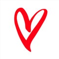 Vector heart icon, Valentine day, illustration vintage design element Royalty Free Stock Photo