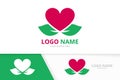 Vector heart and leaf logo combination. Unique organic love logotype design template. Royalty Free Stock Photo