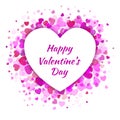 Vector Heart with light pink Hearts Valentines Day Card Background. Royalty Free Stock Photo