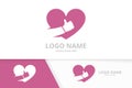 Vector heart and like logo combination. Best love logotype design template.