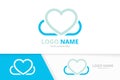 Vector heart logo combination. Love and cloud logotype design template.