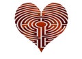Vector heart looks like maze