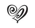 Vector Heart love sign forever. Infinity Romantic symbol laser cut. Design element of valentine day, wedding logo Royalty Free Stock Photo