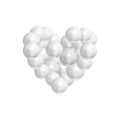 Vector Heart Made of White Pearls, Wedding Icon, Love Symbol, Reaistic Balls Isolated.