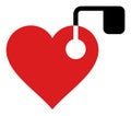 Vector Heart Pacemaker Flat Icon Image