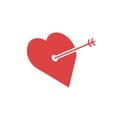 vector Heart shape and arrow. heart icon. Vector illustration. Eps2