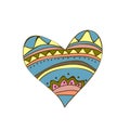 Vector heart shape. Hand drawn ornament heart. Doodle, Valentine greeting card Royalty Free Stock Photo